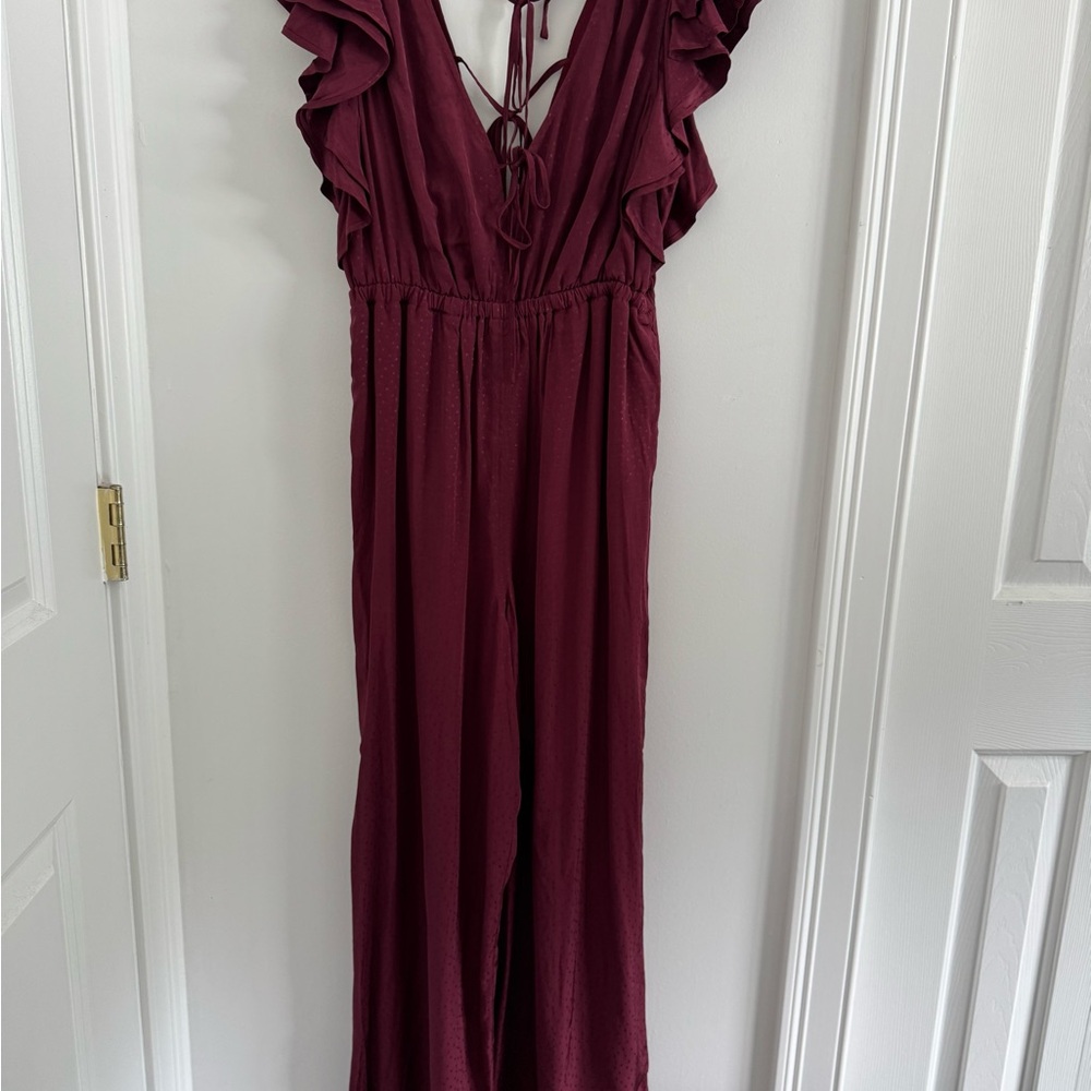 Madewell Jacquard Deep V Jumpsuit NWT